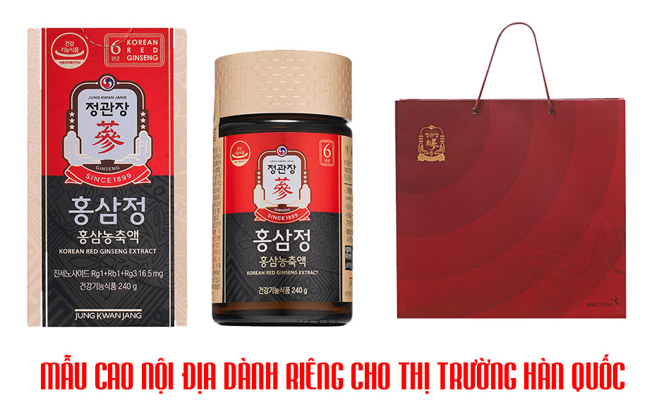 Mẫu cao 240g Jung Kwan Jang Extract dành riêng cho thị trường Hàn Quốc