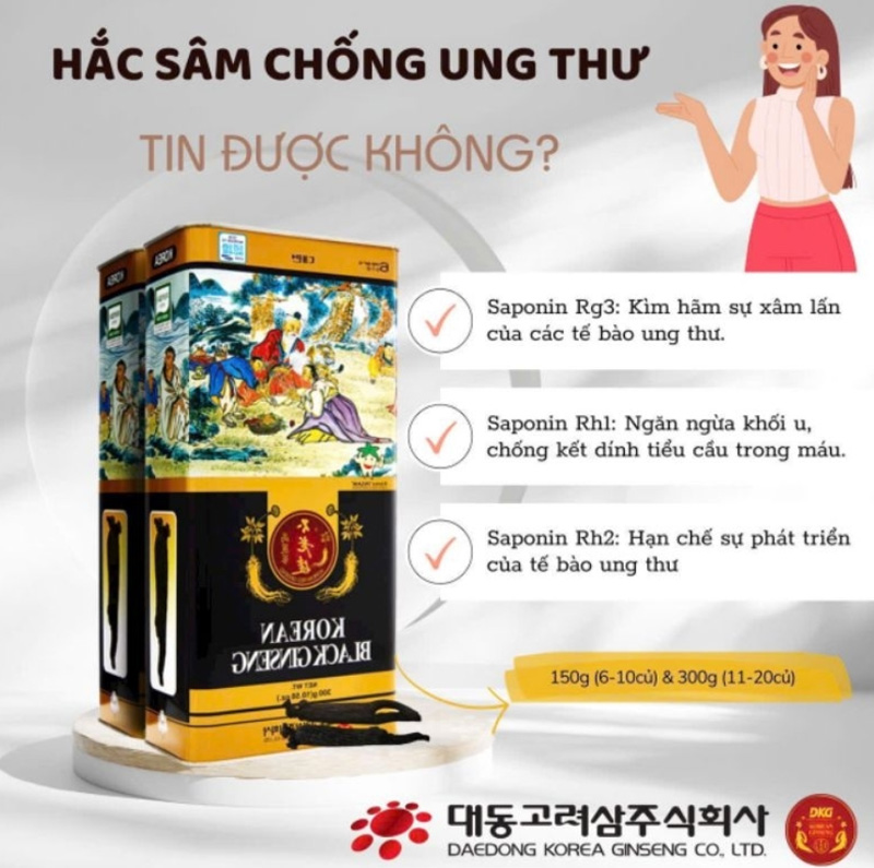 Saponin hàm lượng cao có chứa trong hắc sâm củ khô Daedong Hàn Quốc