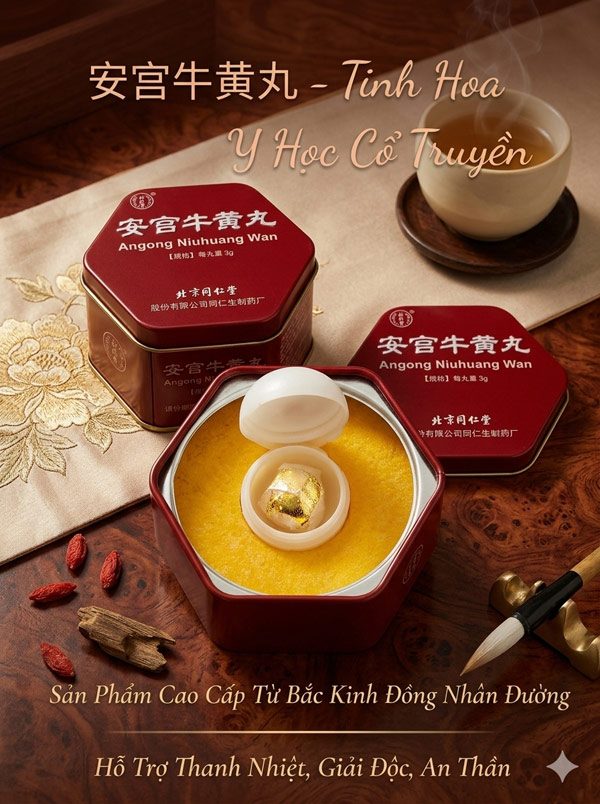 An cung ngưu hộp thiếc Đồng Nhân Đường Bắc Kinh Trung Quốc 1 viên An cung ngưu hộp thiếc Đồng Nhân Đường Bắc Kinh Trung Quốc 1 viên