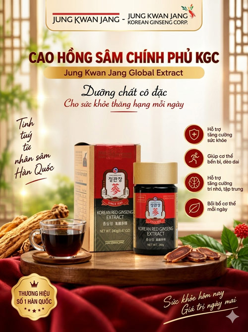 Cao hồng sâm chính phủ Jung Kwan Jang KGC Hàn Quốc 240g Cao hồng sâm chính phủ Jung Kwan Jang KGC Hàn Quốc 240g