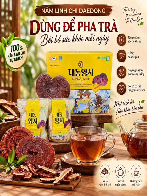 Nấm linh chi Daedong Hàn Quốc Chính Hãng Nấm linh chi Daedong Hàn Quốc Chính Hãng