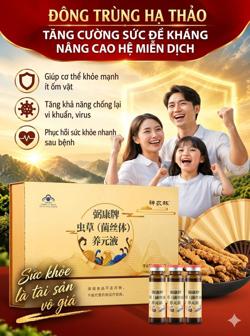 Tinh chất đông trùng hạ thảo lên men Trung Quốc 60 ống Tinh chất đông trùng hạ thảo lên men Trung Quốc 60 ống