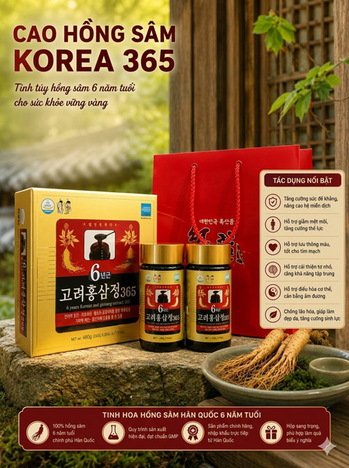 Cao hồng sâm 365 Red Ginseng Extract hộp 2 lọ x 250g Cao hồng sâm 365 Red Ginseng Extract hộp 2 lọ x 250g