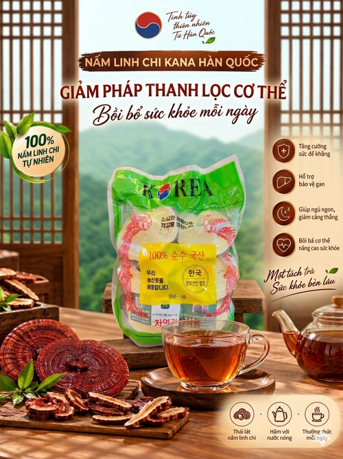 Nấm linh chi Kana Hàn Quốc tui 1 kg Nấm linh chi Kana Hàn Quốc tui 1 kg